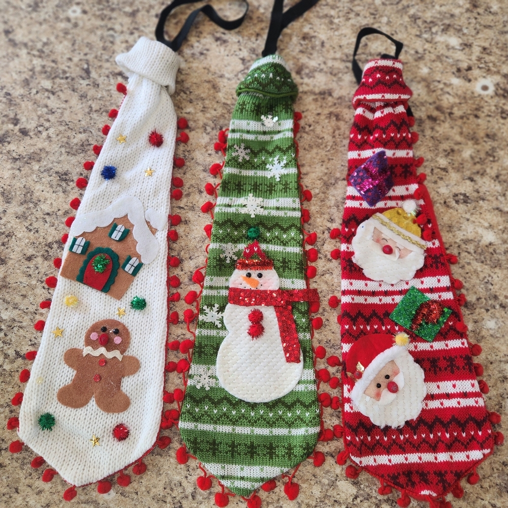 Cute Ugly Christmas Ties. Lot of 3